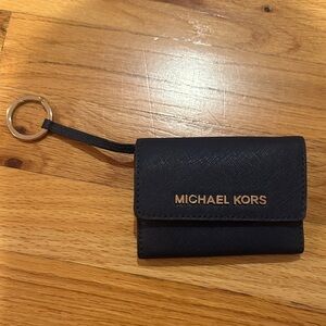 Michael Kors Navy Wallet with Gold Logo